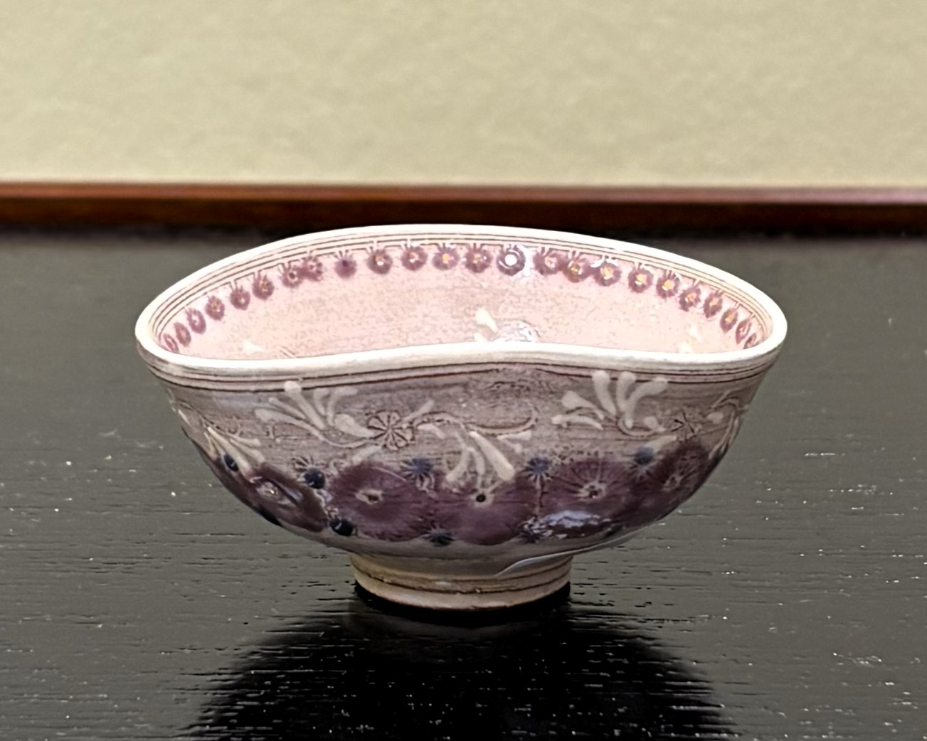 平盃　柴彩華紋　沓形　森里陶楽